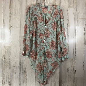 Roz & Ali Chiffon Seashell Blouse Plus Size 1X